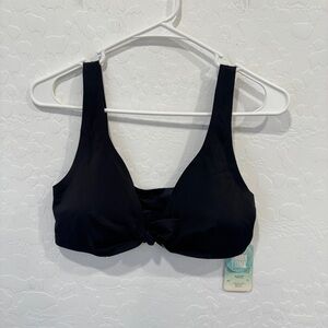 One With Black Bikini Top Womens Medium Tied Front Detail